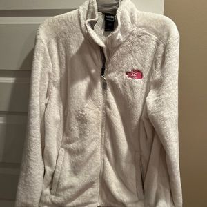 White North Face jacket, breast cancer awareness jacket